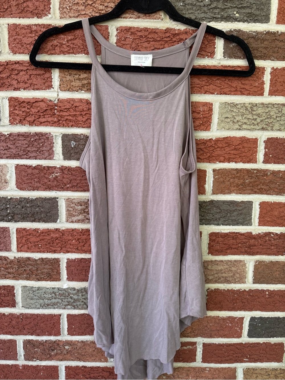 Sienna sky Women's Taupe High-Low Tank Top